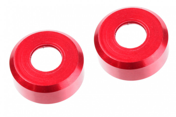 Team Corally - HDA Suspension Arm Insert - Outer - Spacer 1.5mm - Aluminum - Red - 2 pcs