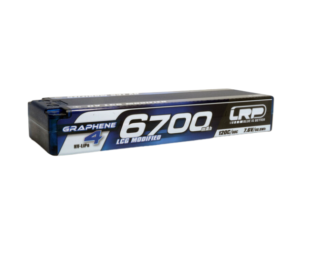 HV LCG Modified GRAPHENE-4 6700mAh Hard Case Battery - 7.6V LiPo - 120C / 60C - 274g