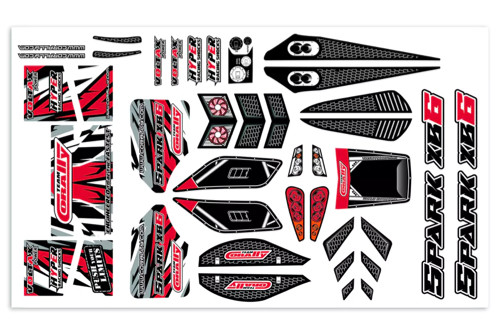 Team Corally - Body Decal Sheet - Spark XB6 - Red - 1 pc