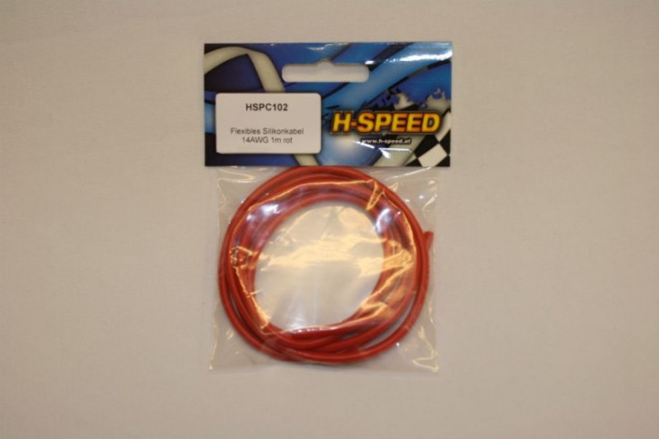 Flexibles Silikonkabel 14AWG 1m rot 2,5mm²