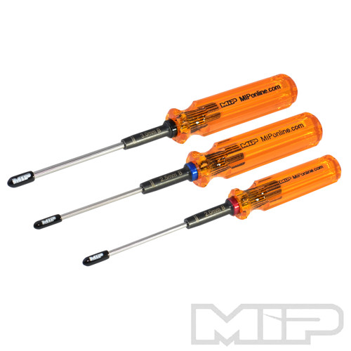 MIP Hex Driver Ball Wrench Set Gen 2, Metric (3), 2.0mm, 2.5mm, & 3.0mm