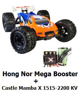 Hong Nor Mega Booster MT 1/8 4WD Electric Monstertruck++ Castle Mamba X 1515/2200KV Combo