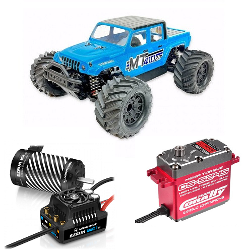 Tekno MT410 2.0 -Basher Combo  Hobbywing Ezrun MAX10 G2 140A Combo mit 3665SD-4000kV + Corally CS-5245