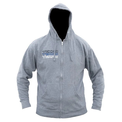 Tekno RC Zippered Hoodie (stacked logo, gray) Gr.L